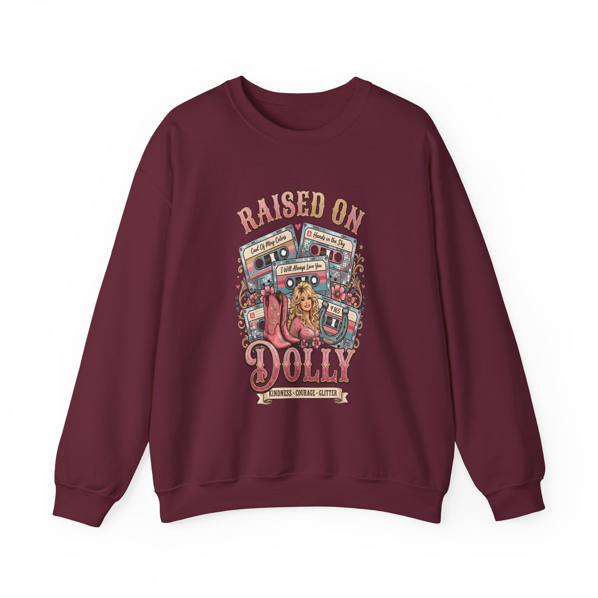 Sweatshirt — 'Raised on Dolly' Retro Country Music Crewneck