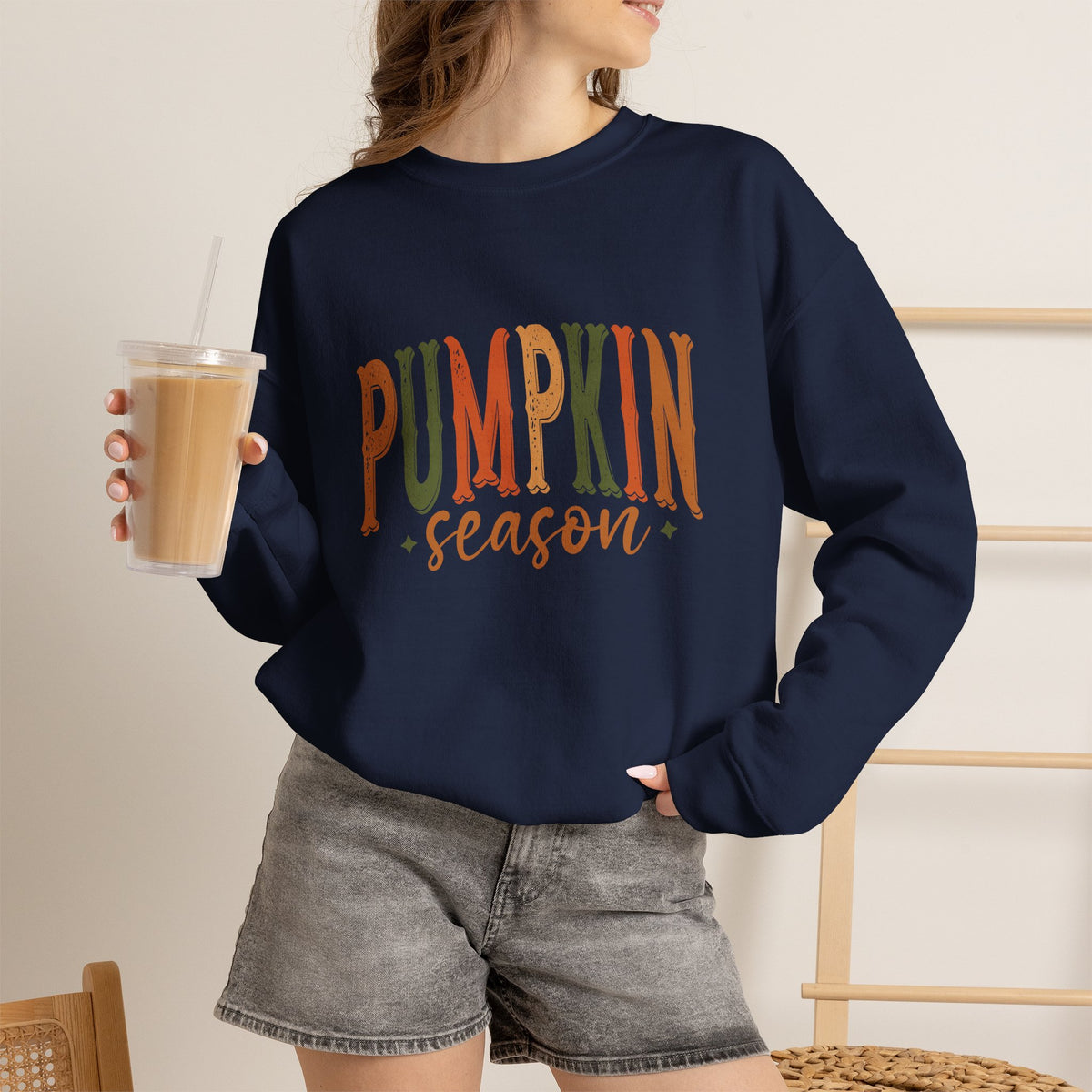 Pumpkin Season Sweatshirt — Cozy Fall Crewneck