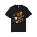 Football Cheerleader Graphic T-Shirt — "Go! Fight! Win!" Game Day Tee