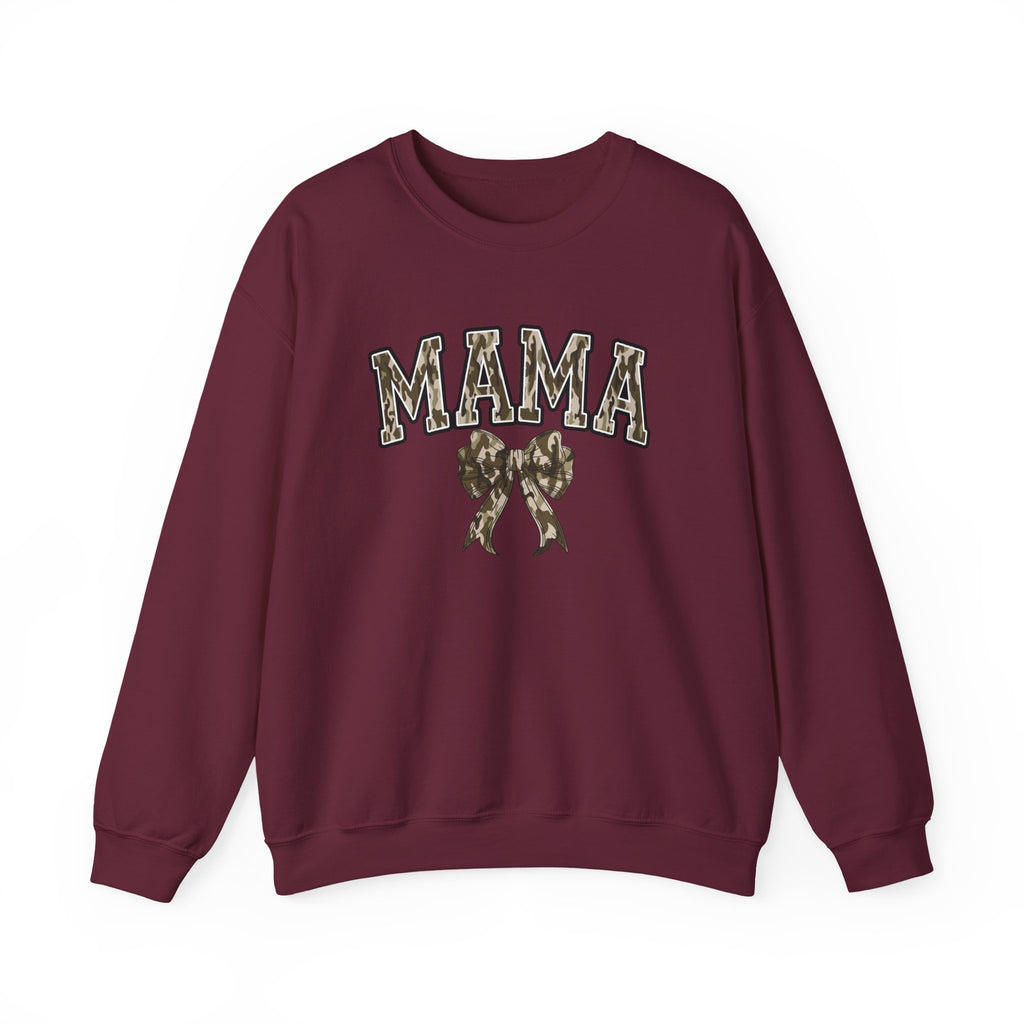 Mama Camo Bow Crewneck Sweatshirt
