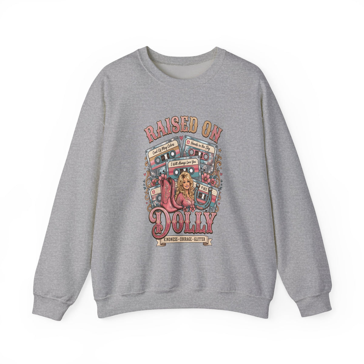 Sweatshirt — 'Raised on Dolly' Retro Country Music Crewneck