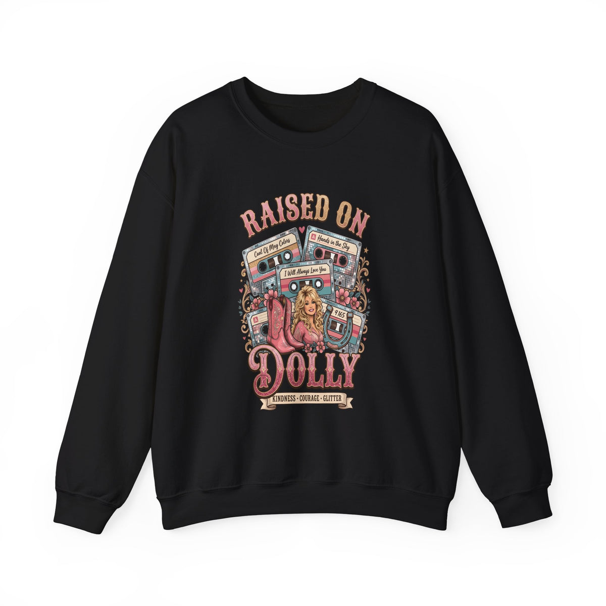 Sweatshirt — 'Raised on Dolly' Retro Country Music Crewneck