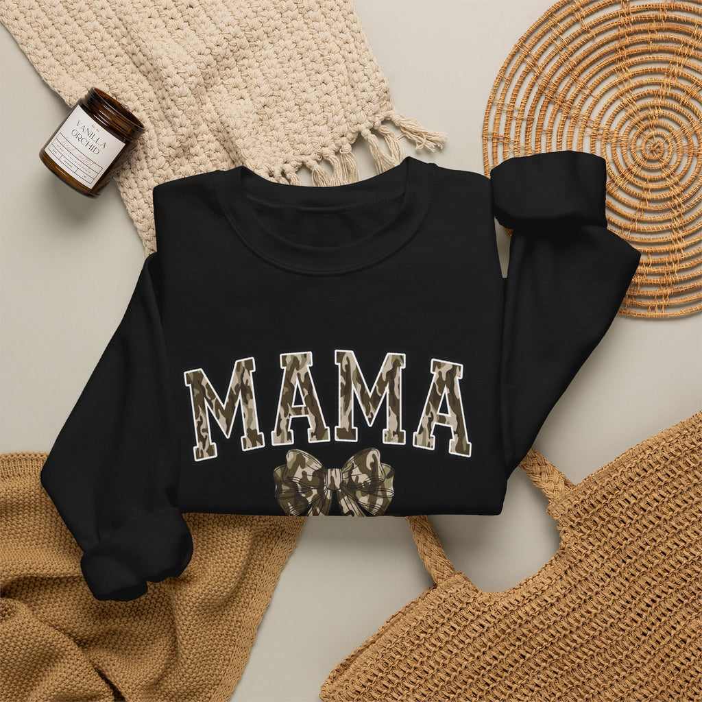 Mama Camo Bow Crewneck Sweatshirt