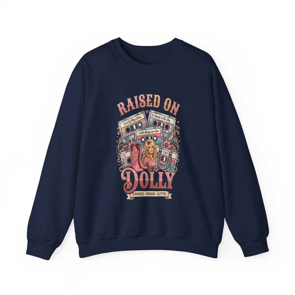Sweatshirt — 'Raised on Dolly' Retro Country Music Crewneck