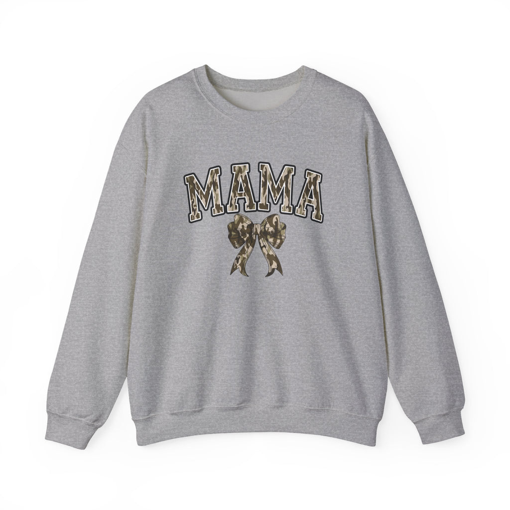 Mama Camo Bow Crewneck Sweatshirt