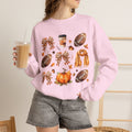 Fall Football Collage Sweatshirt — Pumpkin, Scarf & Coffee Seasonal Crewneck