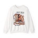 Football Mama Sweatshirt - "Hot Mess Always Stressed" Cozy Game Day Crewneck
