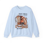 Football Mama Sweatshirt - "Hot Mess Always Stressed" Cozy Game Day Crewneck