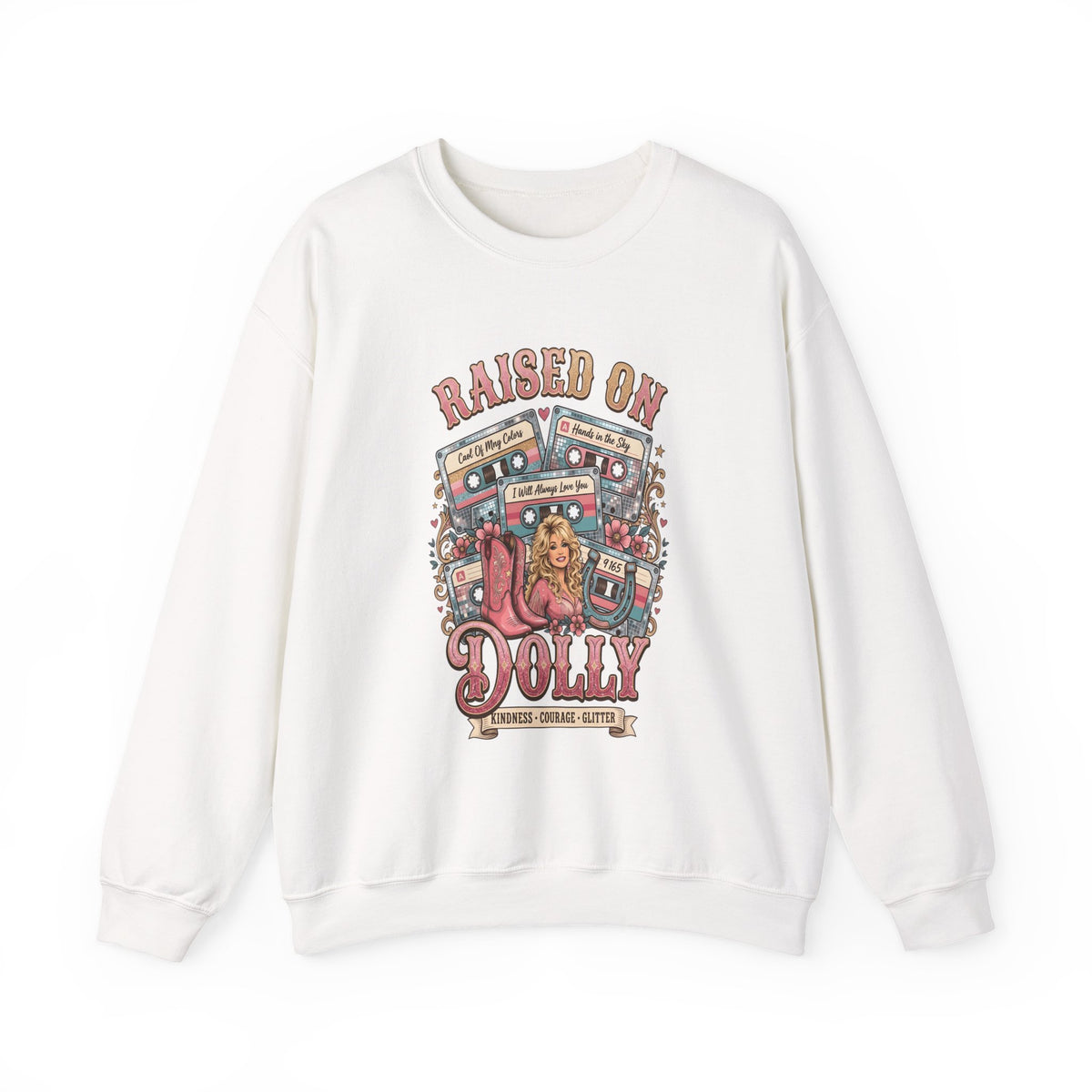Sweatshirt — 'Raised on Dolly' Retro Country Music Crewneck