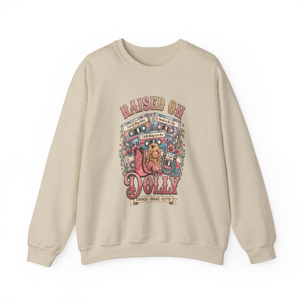 Sweatshirt — 'Raised on Dolly' Retro Country Music Crewneck