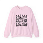 Mama Crewneck Sweatshirt — Checkerboard Bow Graphic