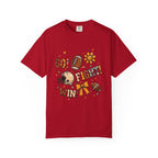 Football Cheerleader Graphic T-Shirt — "Go! Fight! Win!" Game Day Tee