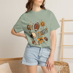 Football Cheerleader Graphic T-Shirt — "Go! Fight! Win!" Game Day Tee
