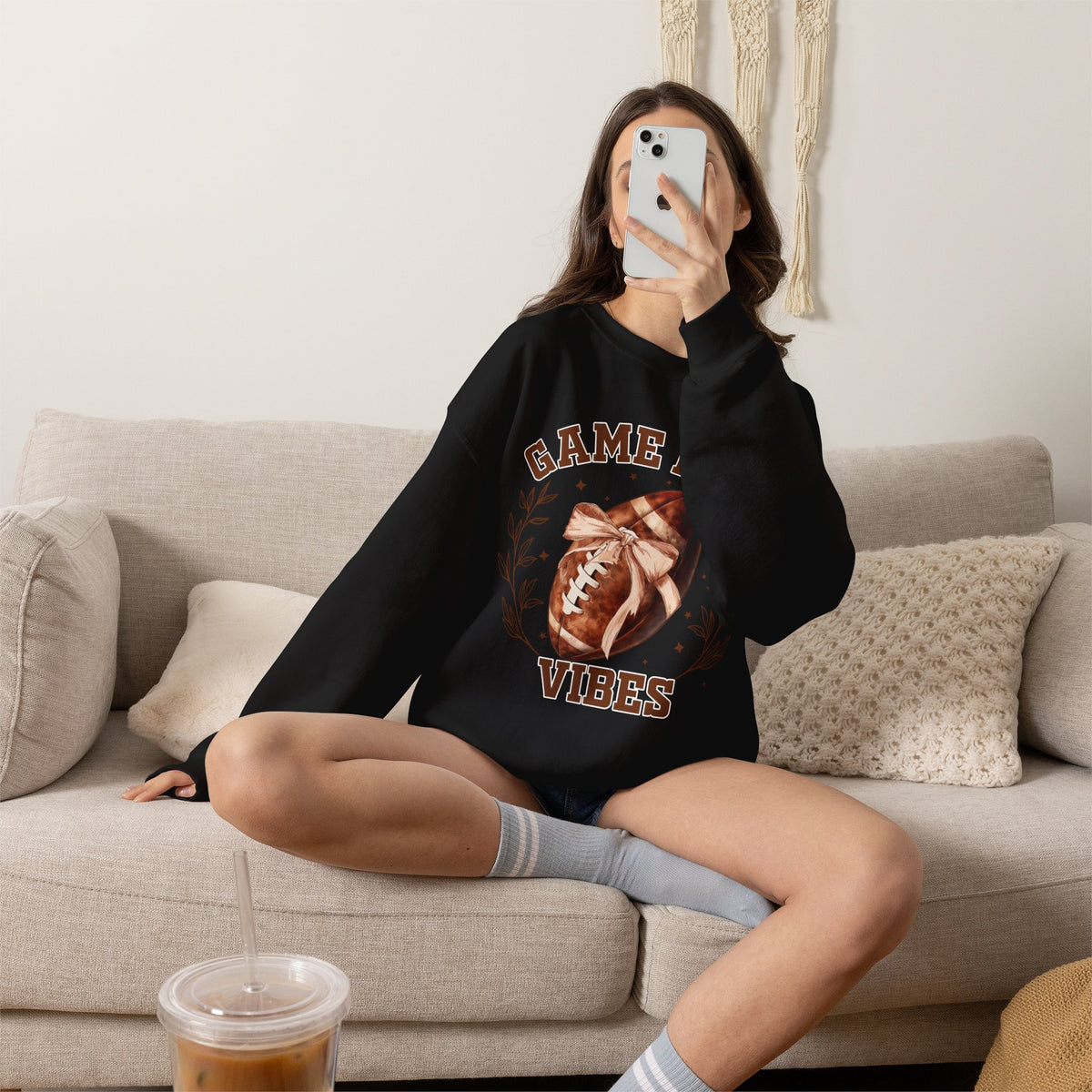 Game Day Vibes Sweatshirt – Vintage Football Crewneck for Fans