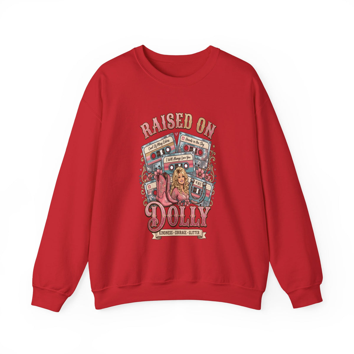 Sweatshirt — 'Raised on Dolly' Retro Country Music Crewneck