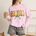 Mama Pumpkin Crewneck Sweatshirt — Autumn Mom Gift with Green Bow