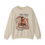Football Mama Sweatshirt - "Hot Mess Always Stressed" Cozy Game Day Crewneck