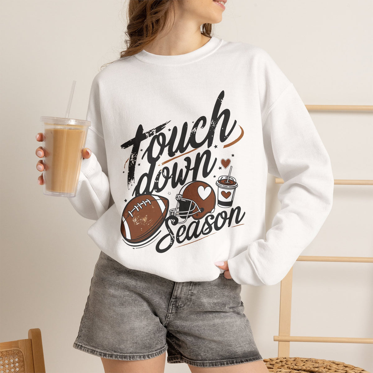 Touchdown Season Football Crewneck Sweatshirt
