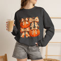 Pumpkin Bow Sweatshirt — Cute Fall Pumpkin Trio Graphic Crewneck