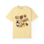 Football Cheerleader Graphic T-Shirt — "Go! Fight! Win!" Game Day Tee