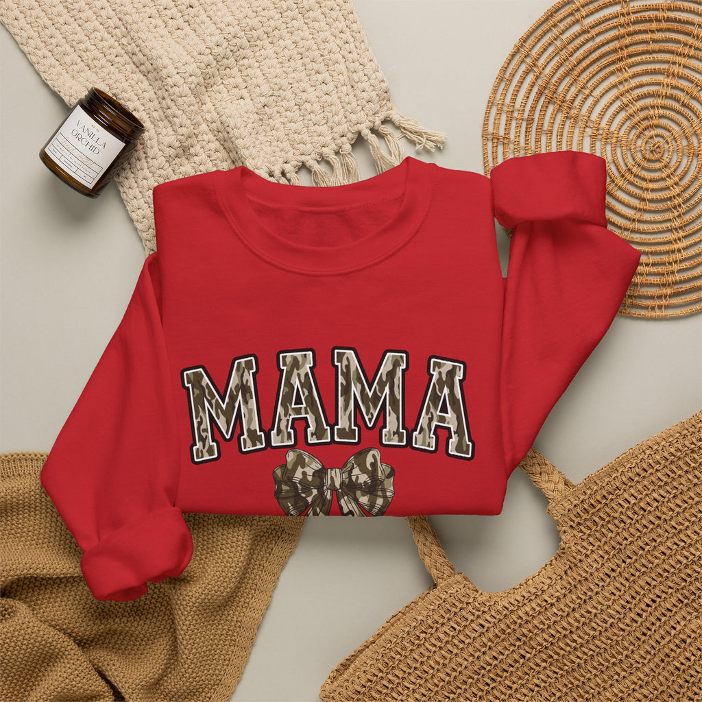 Mama Camo Bow Crewneck Sweatshirt