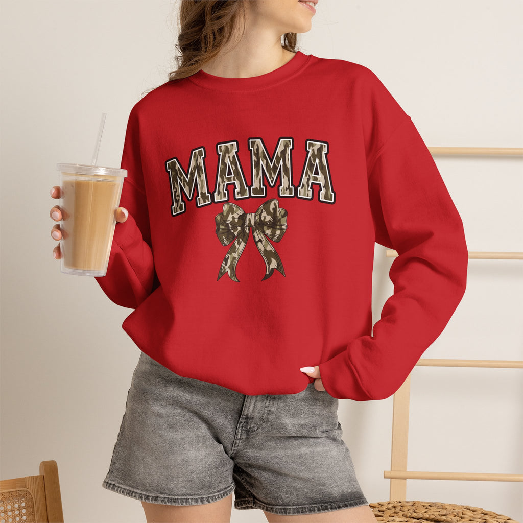 Mama Camo Bow Crewneck Sweatshirt