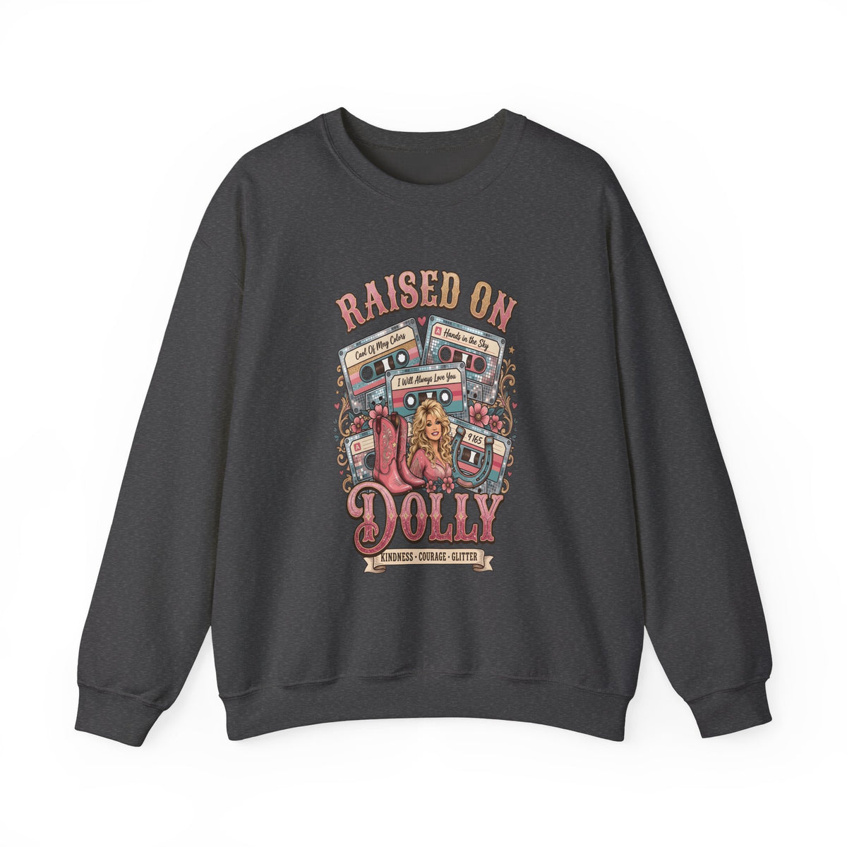 Sweatshirt — 'Raised on Dolly' Retro Country Music Crewneck