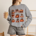 Autumn Pumpkin & Cross Crewneck Sweatshirt