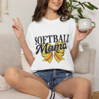 Softball Mama T-Shirt — Vintage Softball Ribbon Design for Moms
