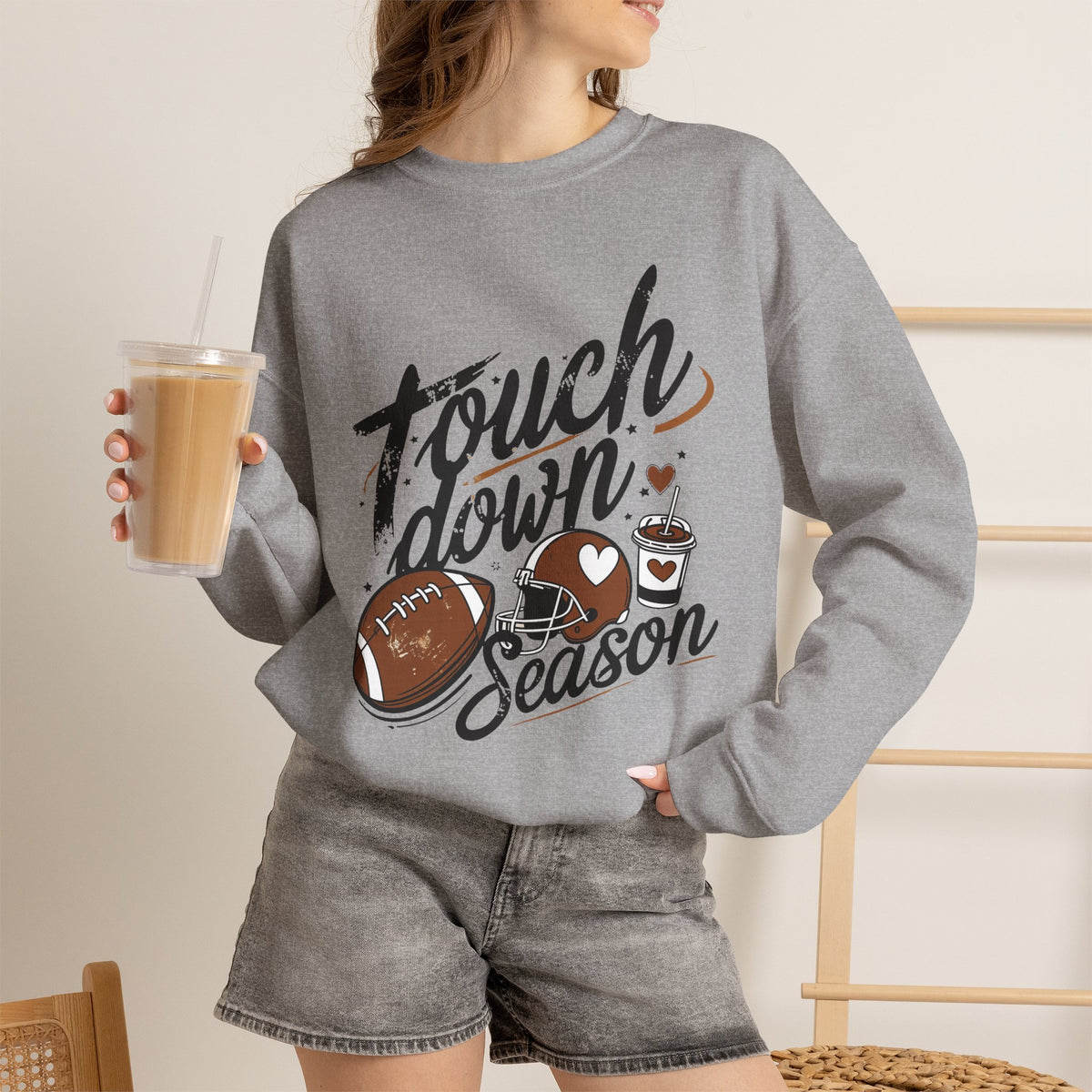 Touchdown Season Football Crewneck Sweatshirt