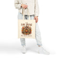 Fall For Jesus Canvas Tote Bag — He Never Leaves Autumn Religious Grocery Shopper