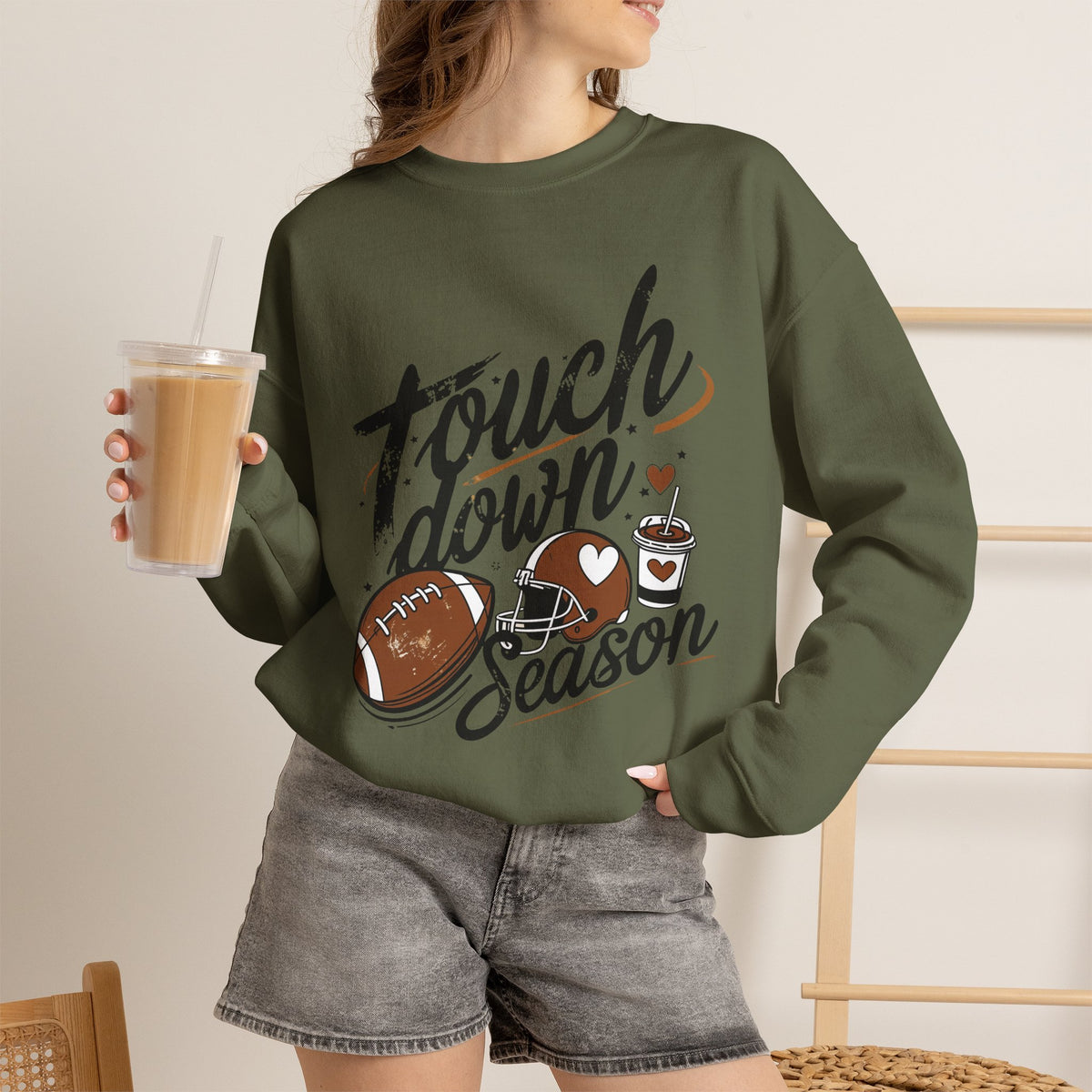 Touchdown Season Football Crewneck Sweatshirt
