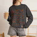 Cozy Vibes Crewneck Sweatshirt — Autumn Doodle Design (Pumpkin, Hot Cocoa, 'Cozy Vibes')