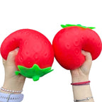 Giant Strawberry Squishy Toy Extra Large Size Strawberry Fidget Toys Slow Rising Shapeable Venting Ball for Adults Friends Gifts