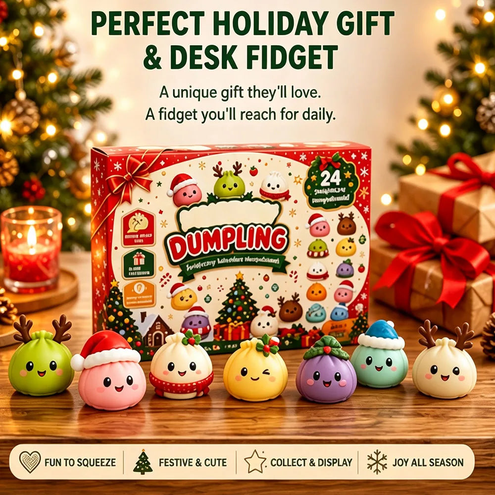 Christmas Squishy Advent Calendar 24 Day Countdown Surprise Box Dumpling Squishies Slow Rebound Squeeze Sensory Gift Decor