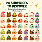 Christmas Squishy Advent Calendar 24 Day Countdown Surprise Box Dumpling Squishies Slow Rebound Squeeze Sensory Gift Decor