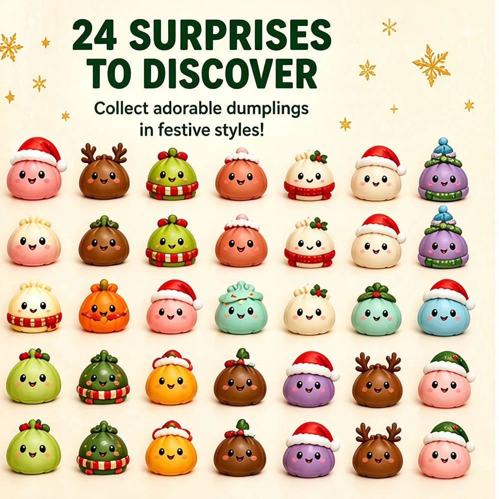 Christmas Squishy Advent Calendar 24 Day Countdown Surprise Box Dumpling Squishies Slow Rebound Squeeze Sensory Gift Decor