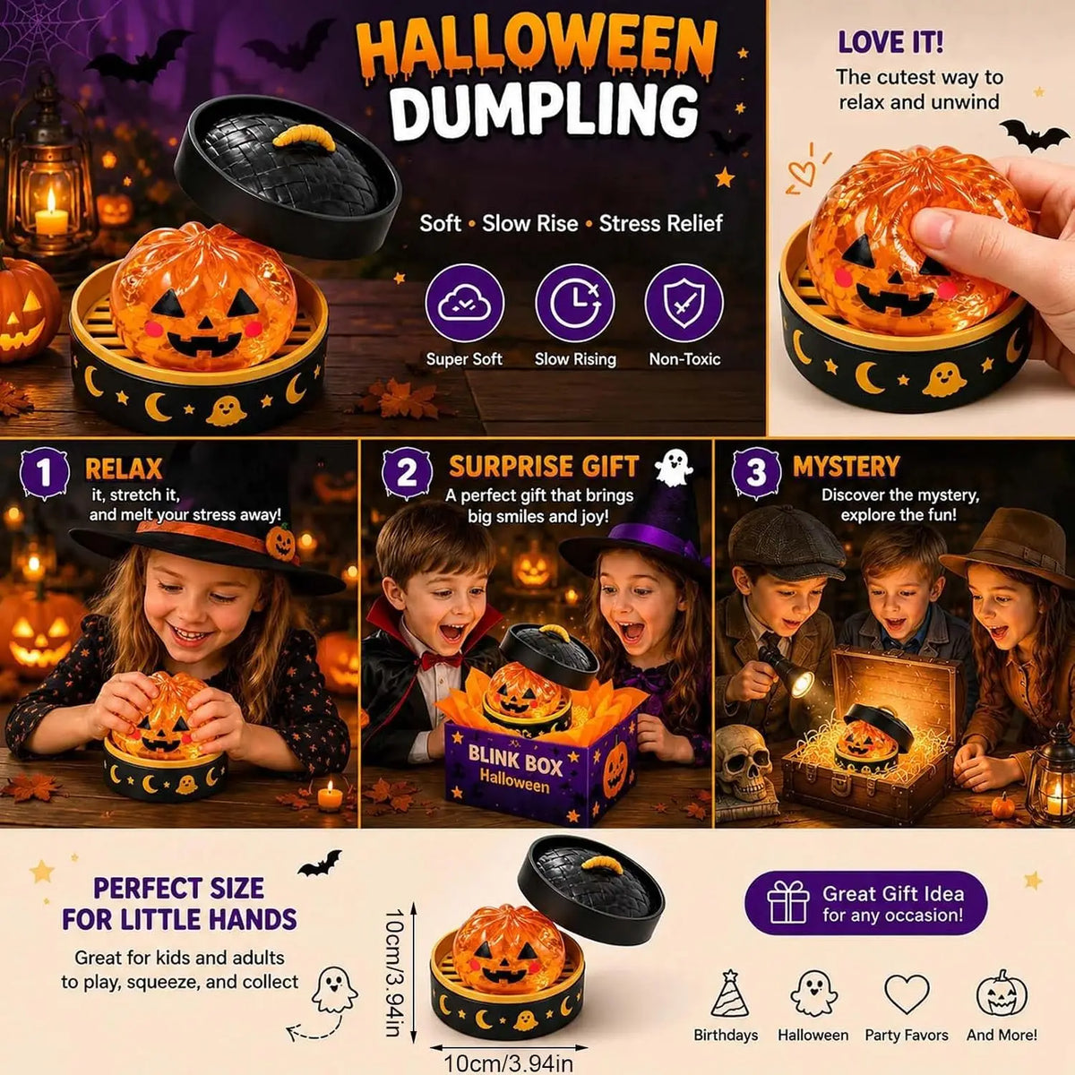 Halloween Dumpling Squishy Toy – Slow Rising Stress Relief